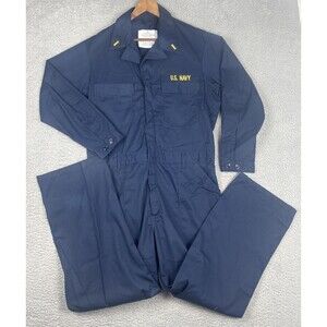 US Navy Coverall Mens 46R Navy Blue Utility Work Jumpsuit UNICOR FPI Safford